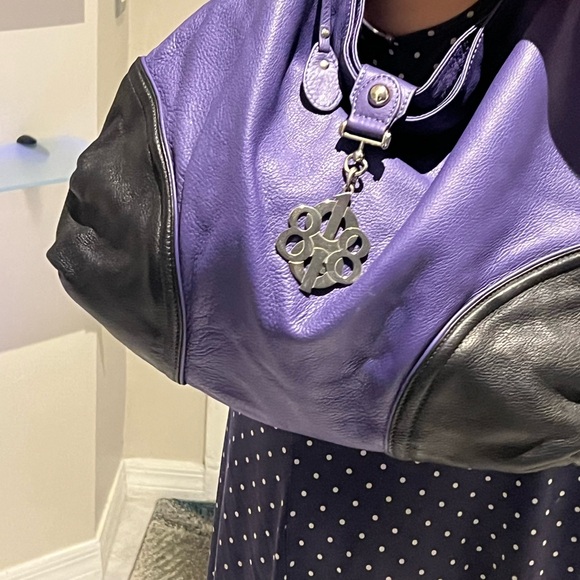 Pancaldi Italian Leather Handbag | Purple Statement | Luxe, Soft & Function - Picture 13 of 14